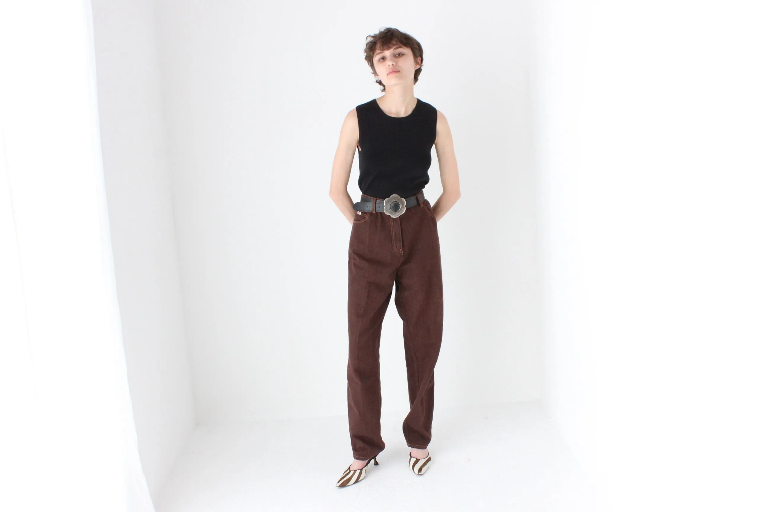 90s Chocolate Soft, Relaxed Denim Mom Jeans