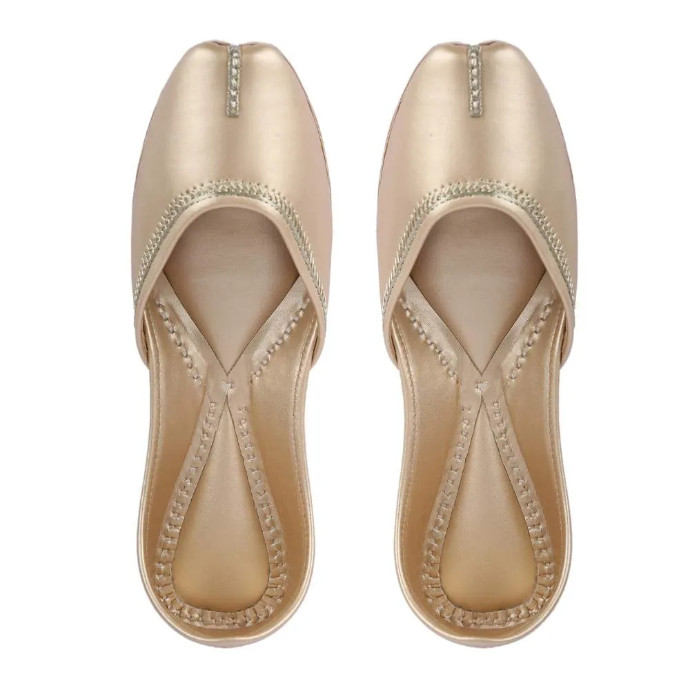 Beige Women Hand-Crafted Jutti  | Summery | Festive And Casual | Day Wear