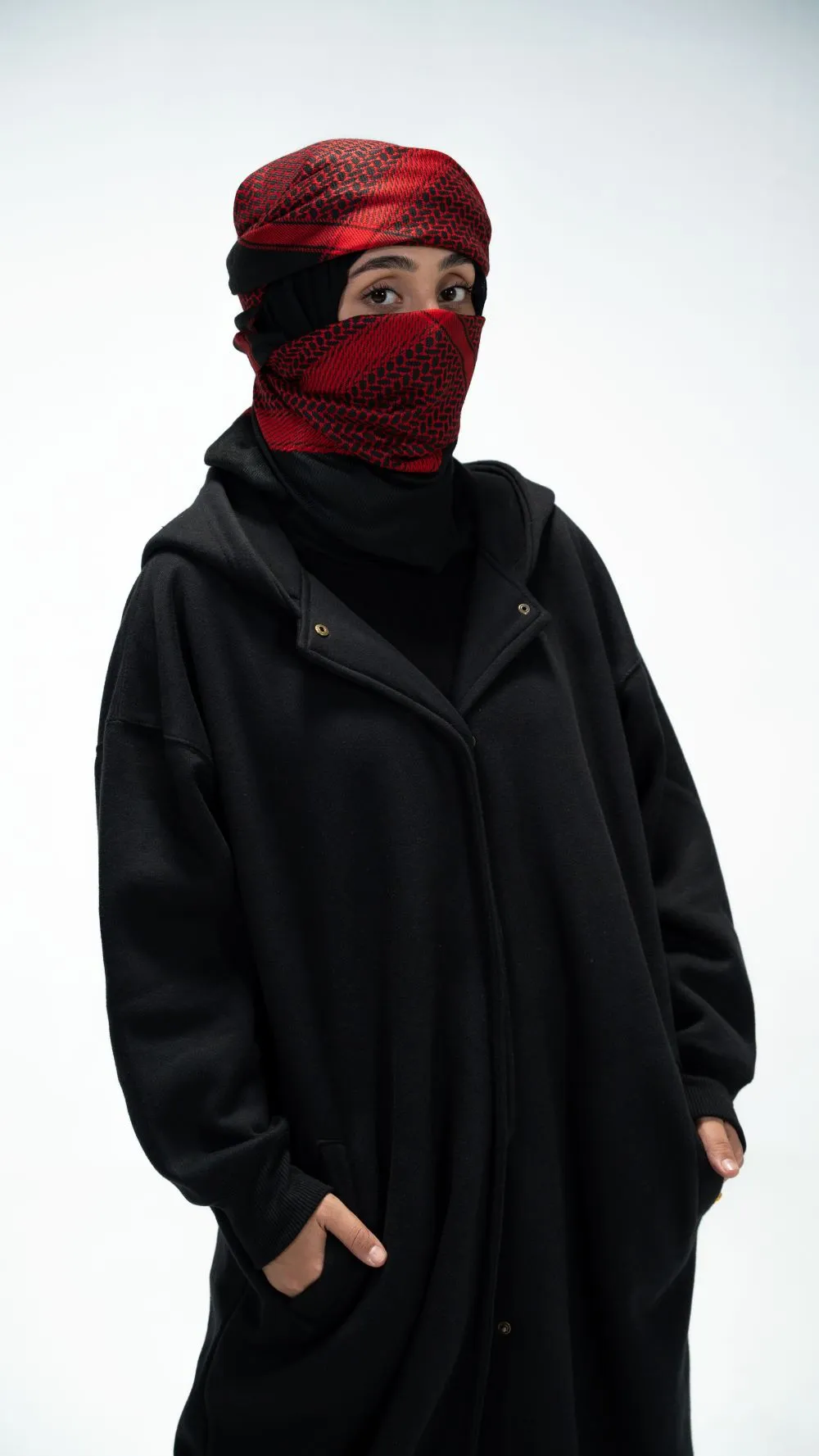 Black Trench Hoodie Abaya