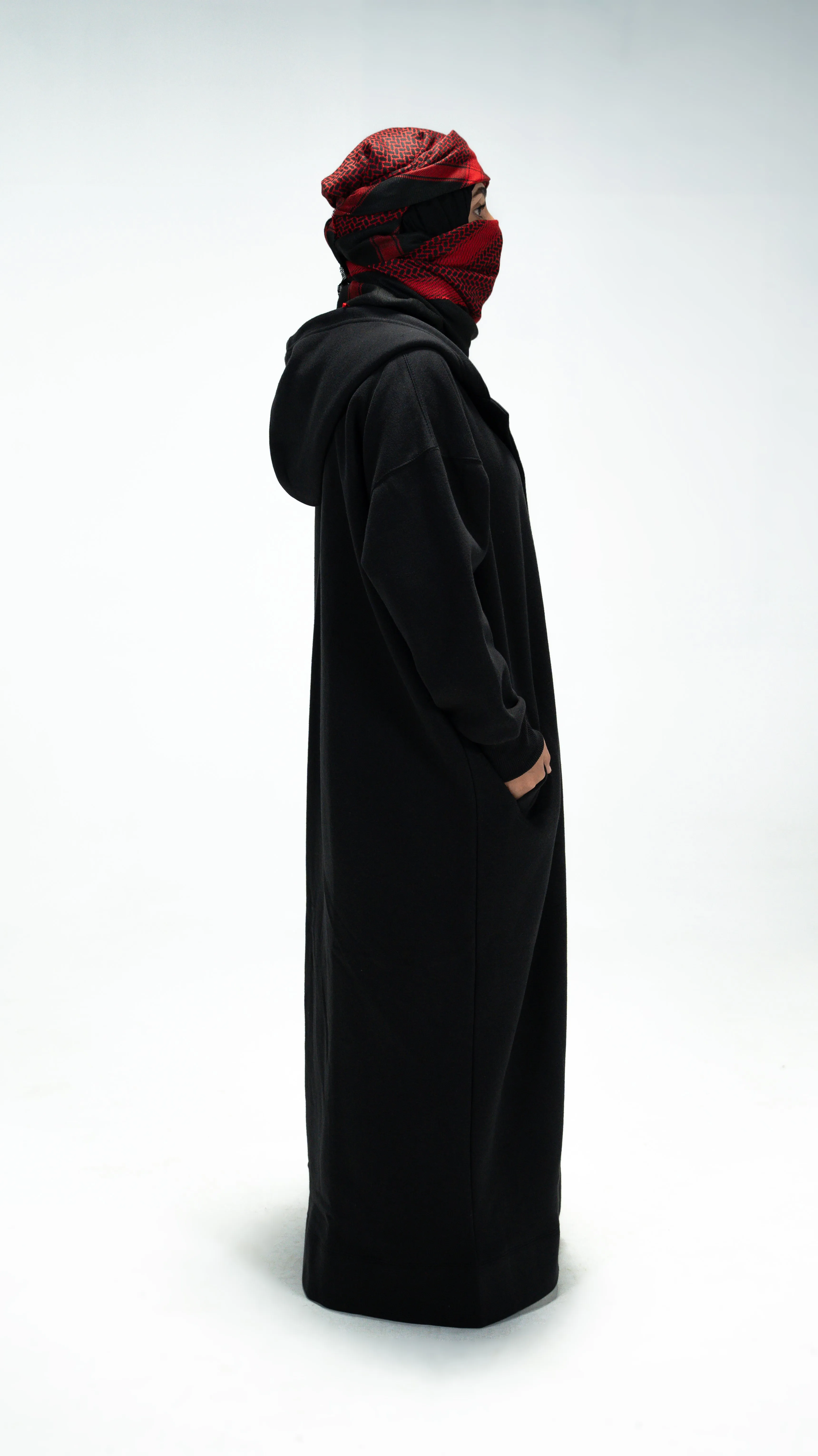 Black Trench Hoodie Abaya