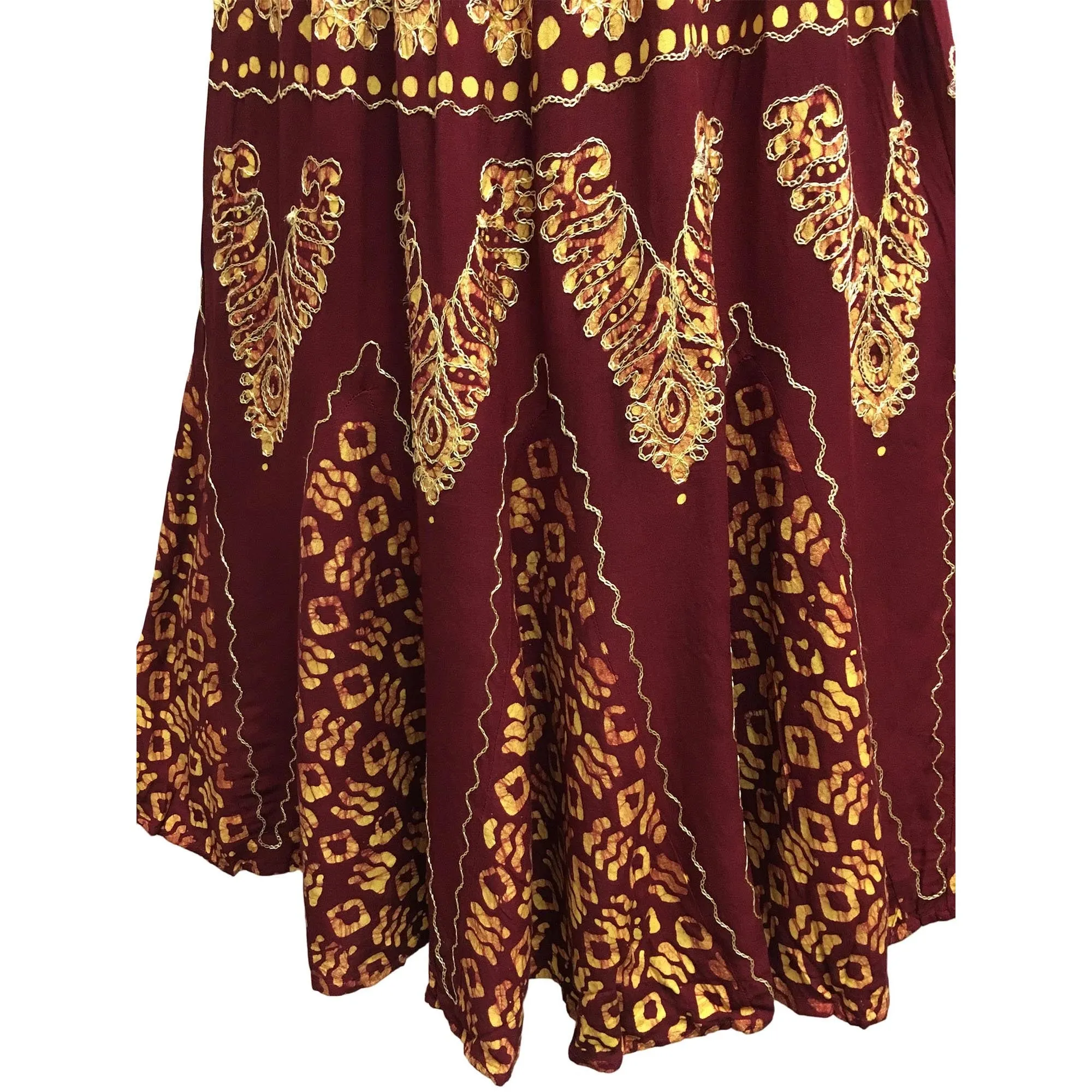 Bohemian Spaghetti Strap Embroidered Smocked Waist Long Summer Dress Nitu2