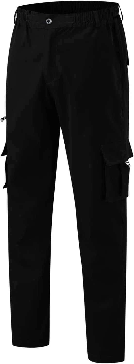 Classic Large Size Men's Pants with Pockets Comfortable Stretch Sweatpants Autumn and Winter Solid Color Cargo Pants