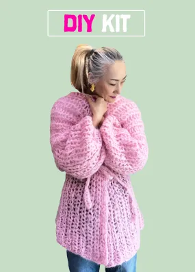 DIY Kit - Fisherman Rib Cardigan - Mohair So Soft