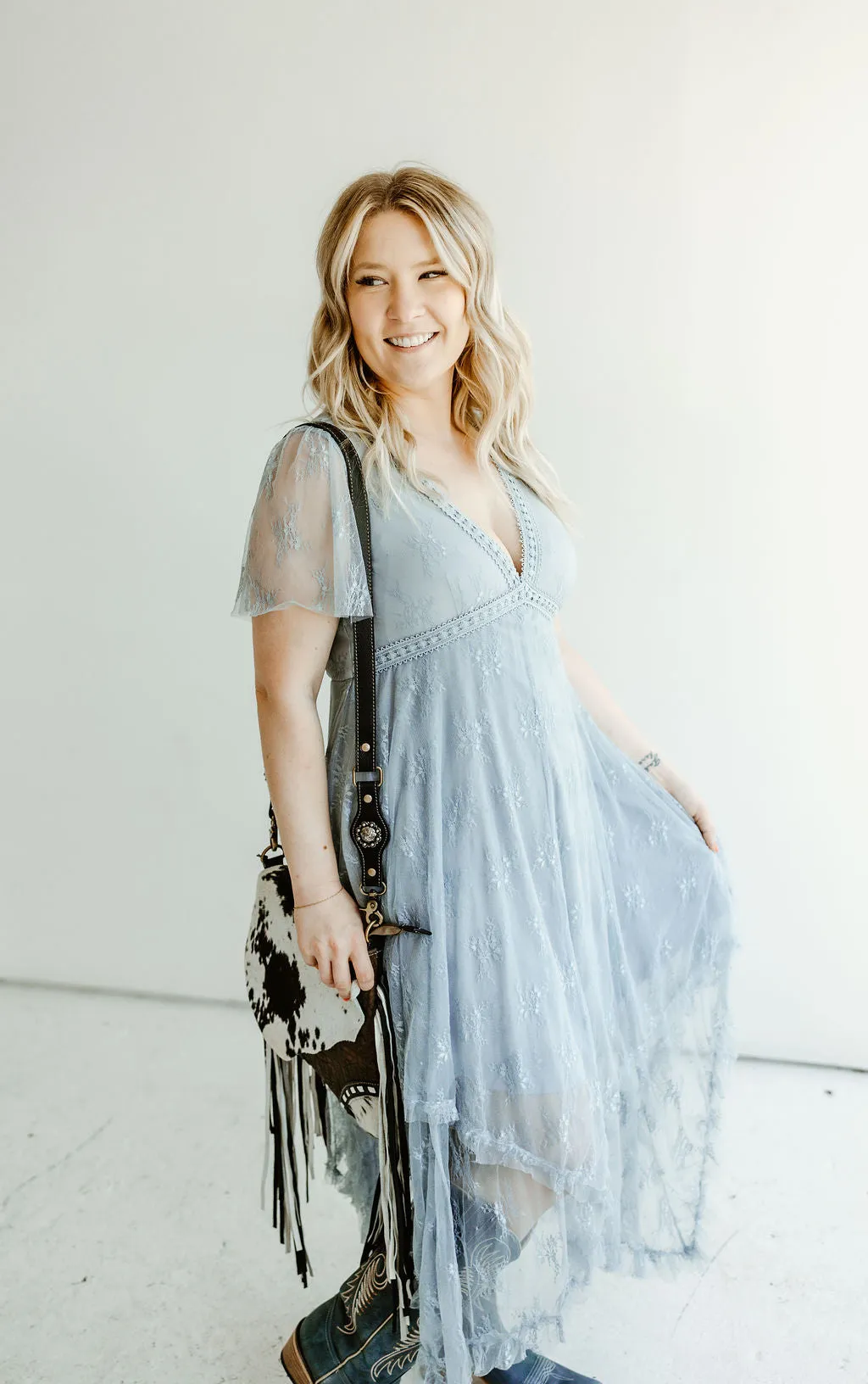 Embellished Lace Hem Dress