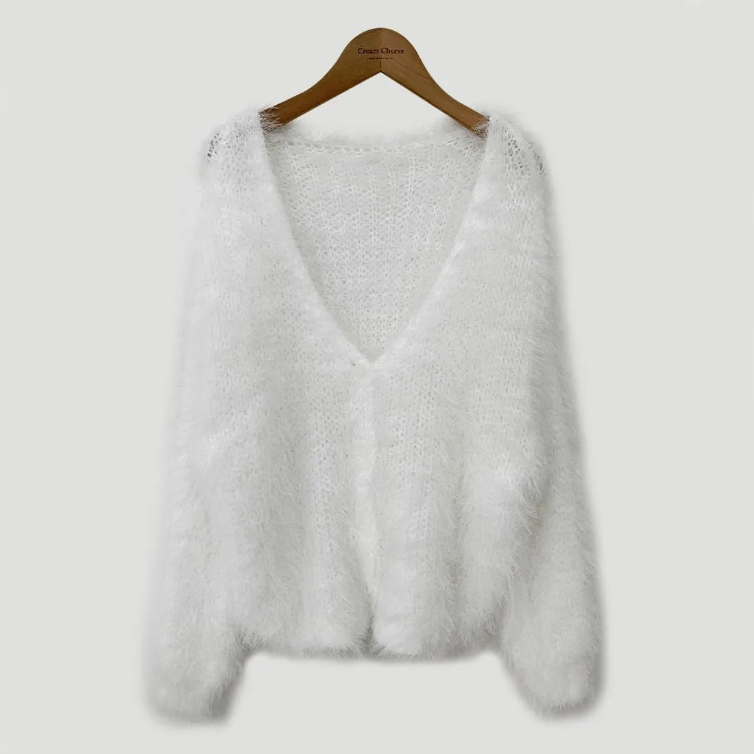 Fuzzy Mohair Cropped Cardigan Women Coquette Soft Warm Cardigan Trendy Fall Open Front Cardigan Sweaters