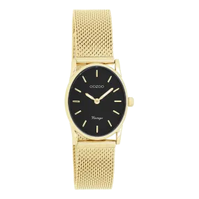 Gold coloured OOZOO watch with gold coloured metal mesh bracelet - C20259