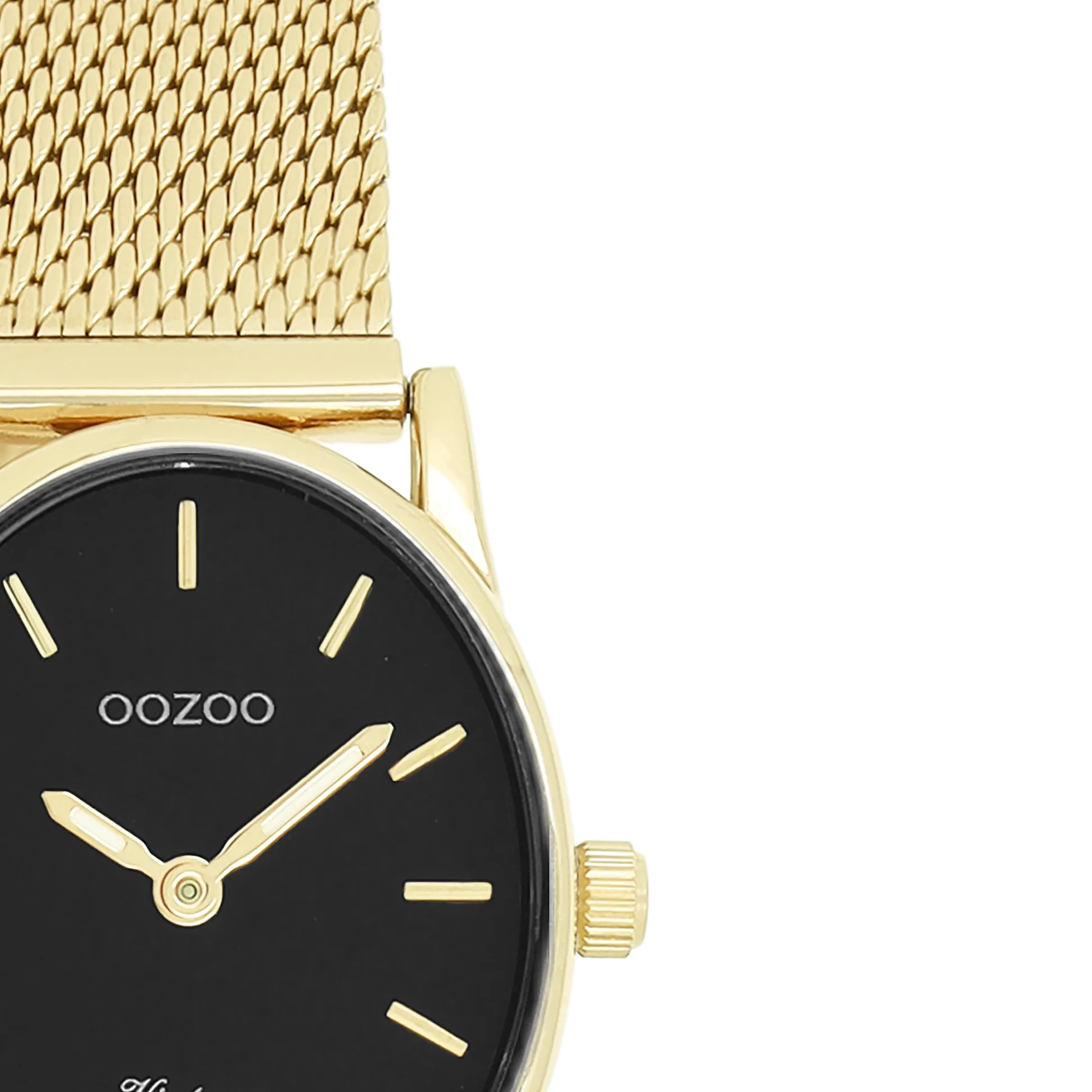 Gold coloured OOZOO watch with gold coloured metal mesh bracelet - C20259