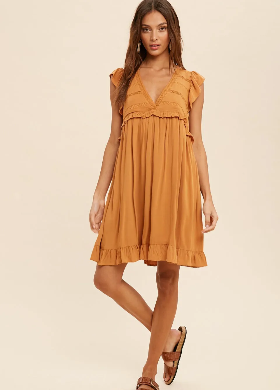 Golden Caramel Boho Babydoll