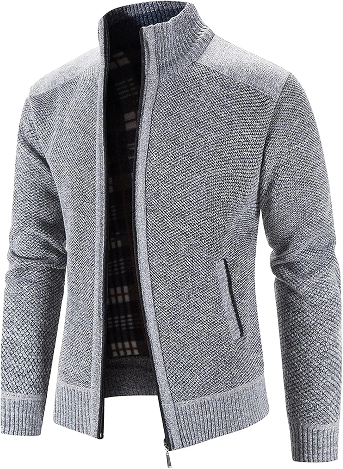 Hoodies for Men, Men's Soft Cardigan Sweater Knit Zip Up Outerwear Fall Winter Fitted Fashion Knitted Sweater