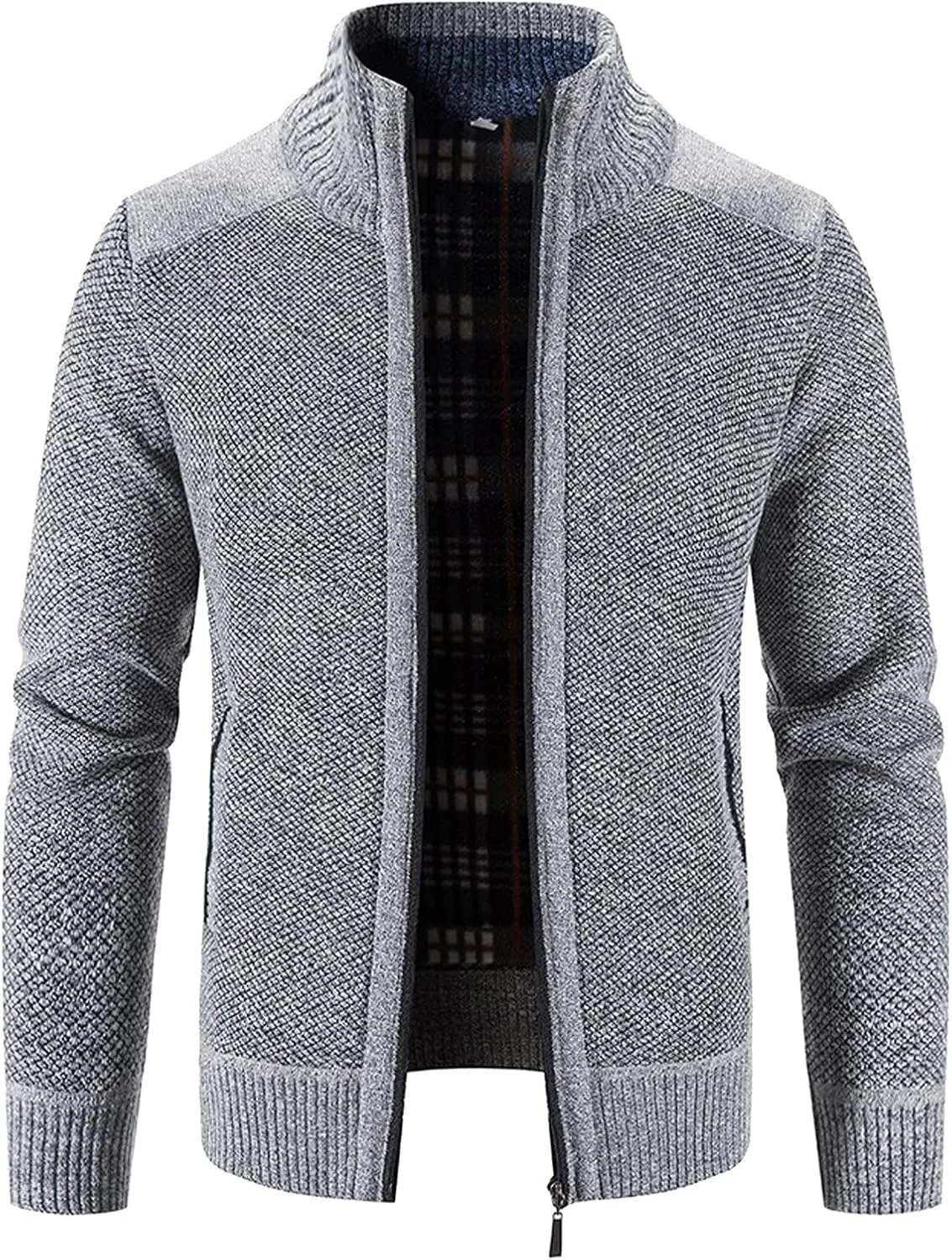Hoodies for Men, Men's Soft Cardigan Sweater Knit Zip Up Outerwear Fall Winter Fitted Fashion Knitted Sweater