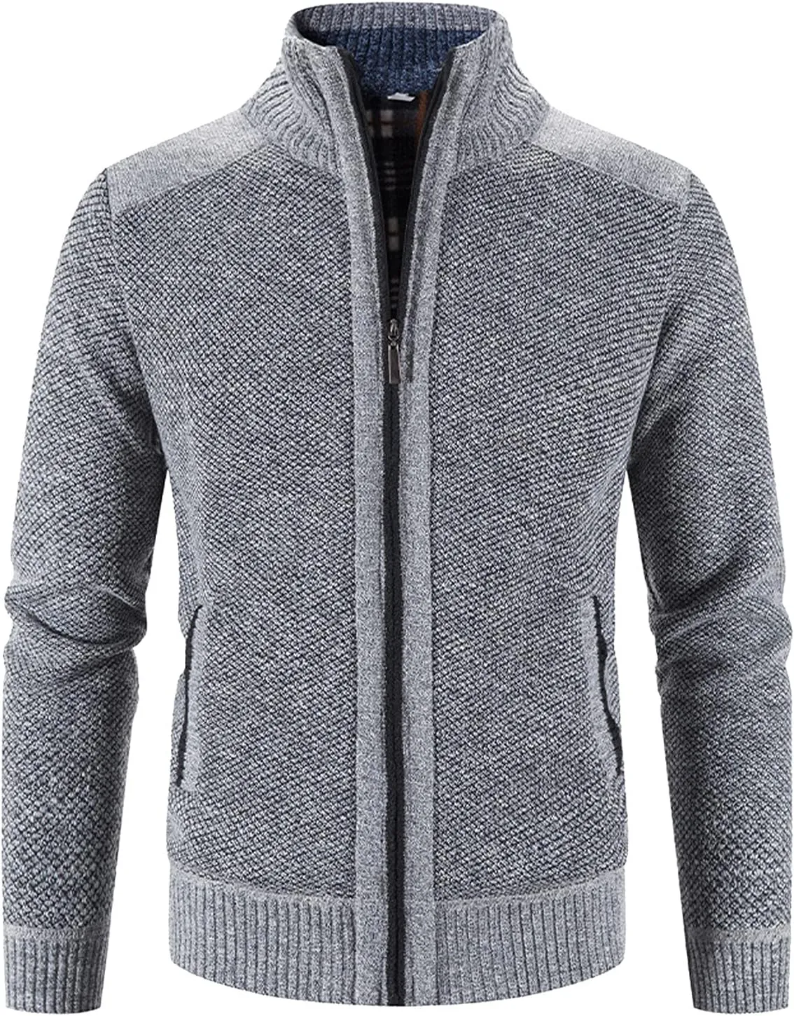 Hoodies for Men, Men's Soft Cardigan Sweater Knit Zip Up Outerwear Fall Winter Fitted Fashion Knitted Sweater