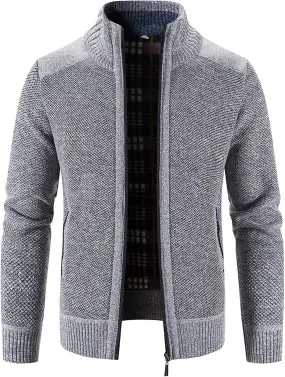 Hoodies for Men, Men's Soft Cardigan Sweater Knit Zip Up Outerwear Fall Winter Fitted Fashion Knitted Sweater