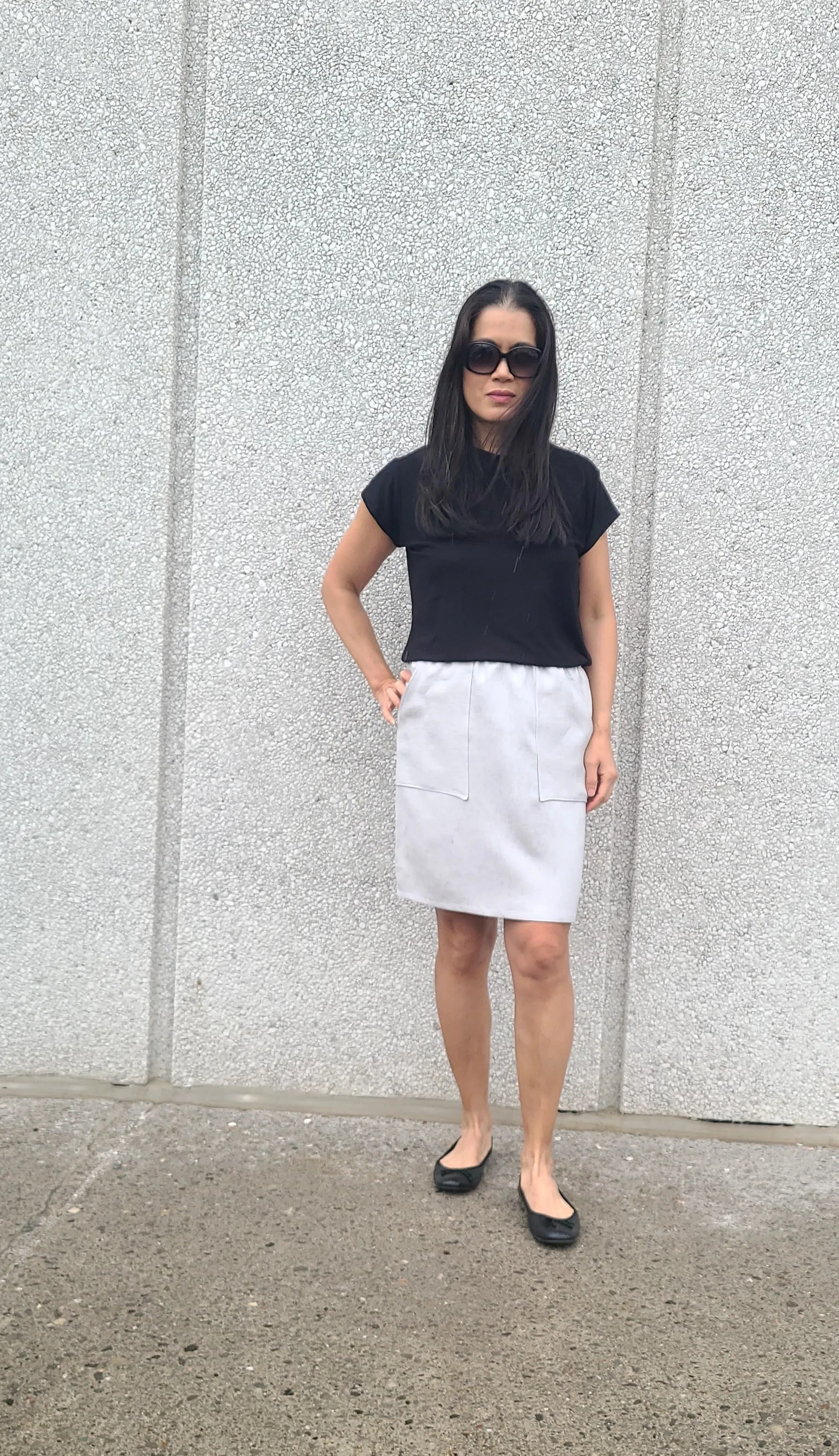 Inez Linen Skirt Dove Grey