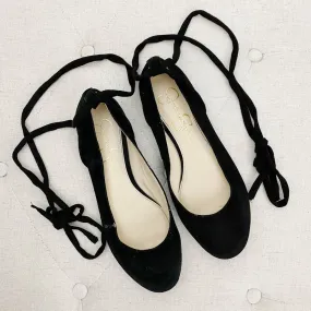 Jessica Simpson Velvet Gennyfer Black Ballet Flats 8.5