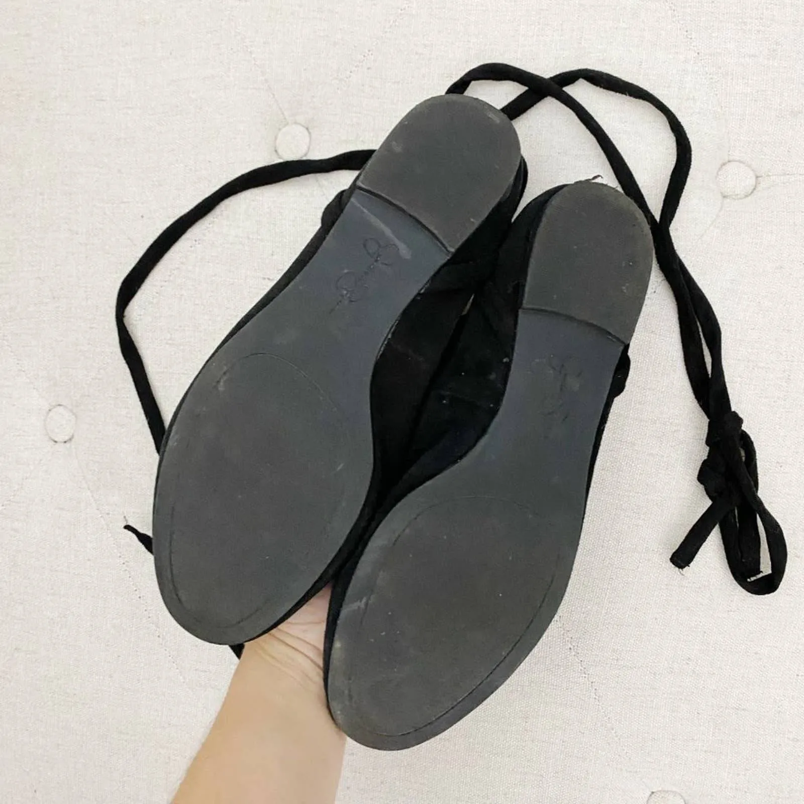 Jessica Simpson Velvet Gennyfer Black Ballet Flats 8.5