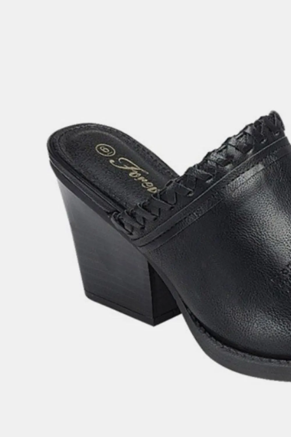 Jocelyn Pointy Toe Slip On Chunky Mules In Black