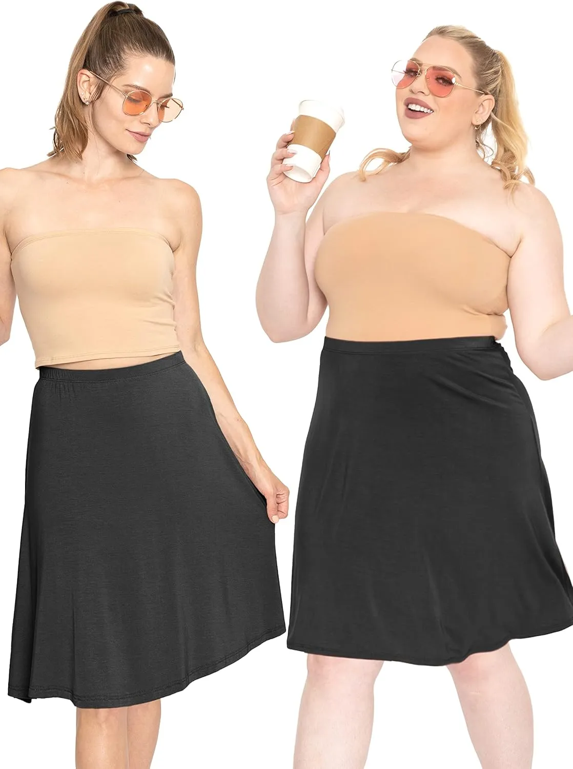 Knee Length and Midi A-Line Flowy Skirt | Comfortable Clothes for Women | S-5X