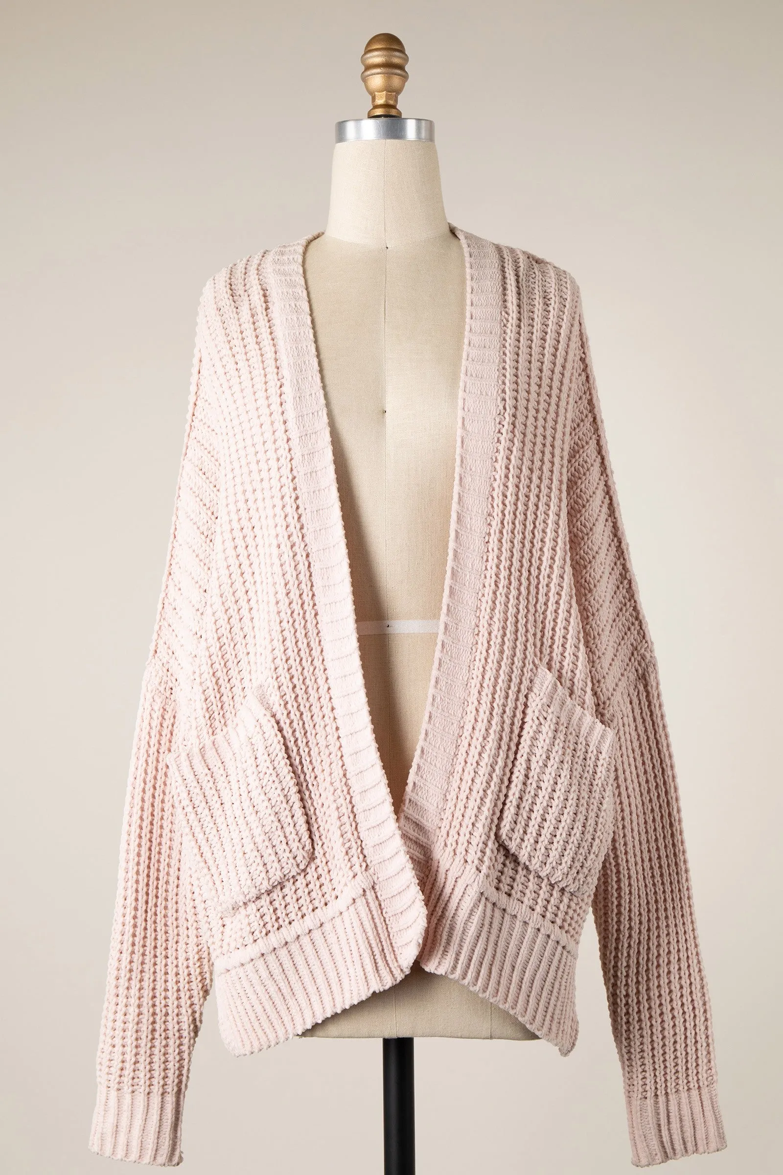 LONG SLEEVE CABLE KNIT CARDIGAN 1 PACK