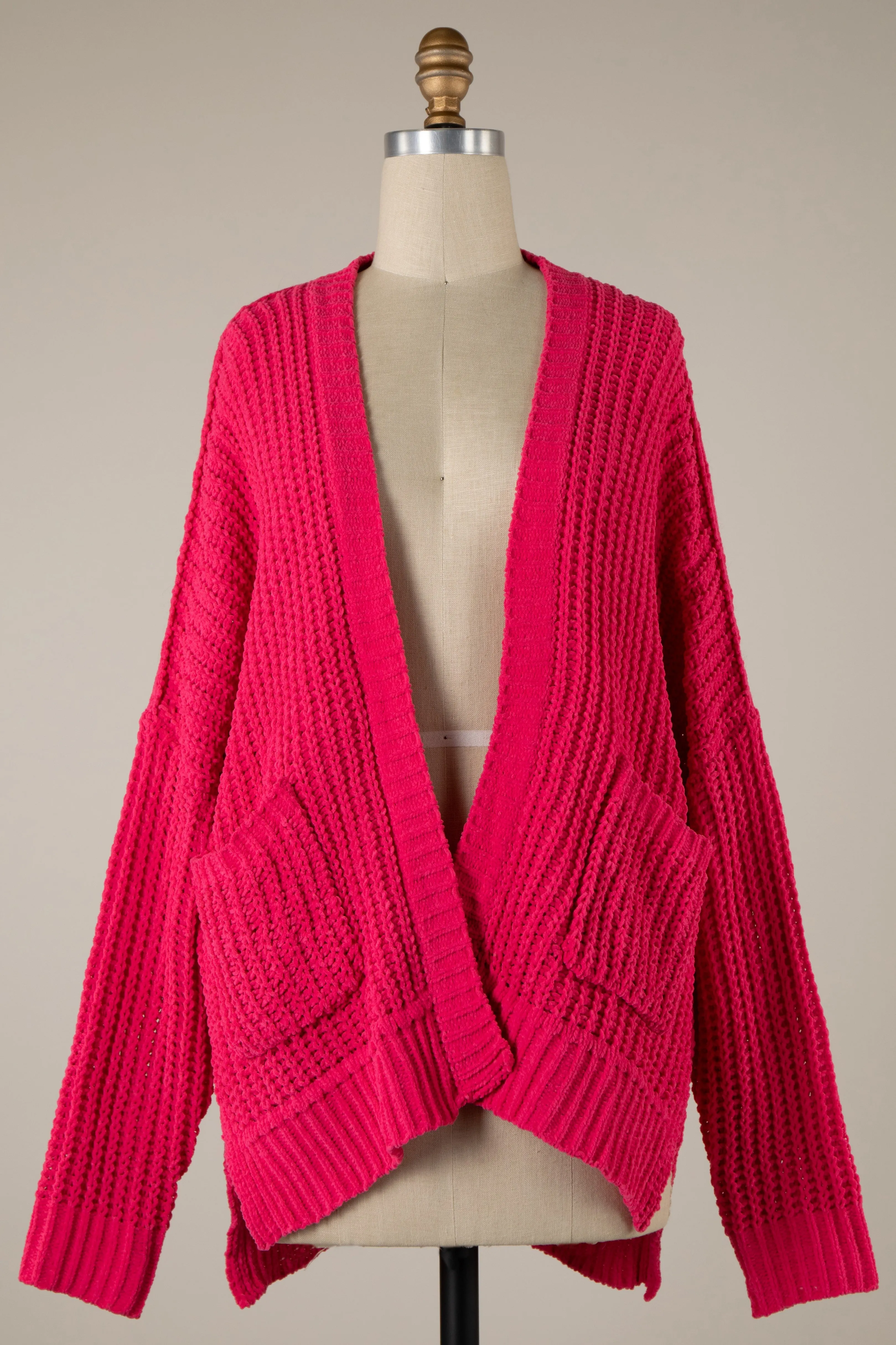 LONG SLEEVE CABLE KNIT CARDIGAN 1 PACK