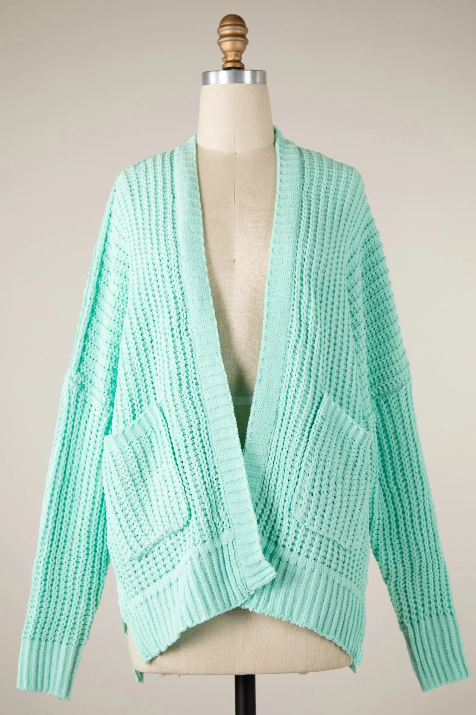 LONG SLEEVE CABLE KNIT CARDIGAN 1 PACK