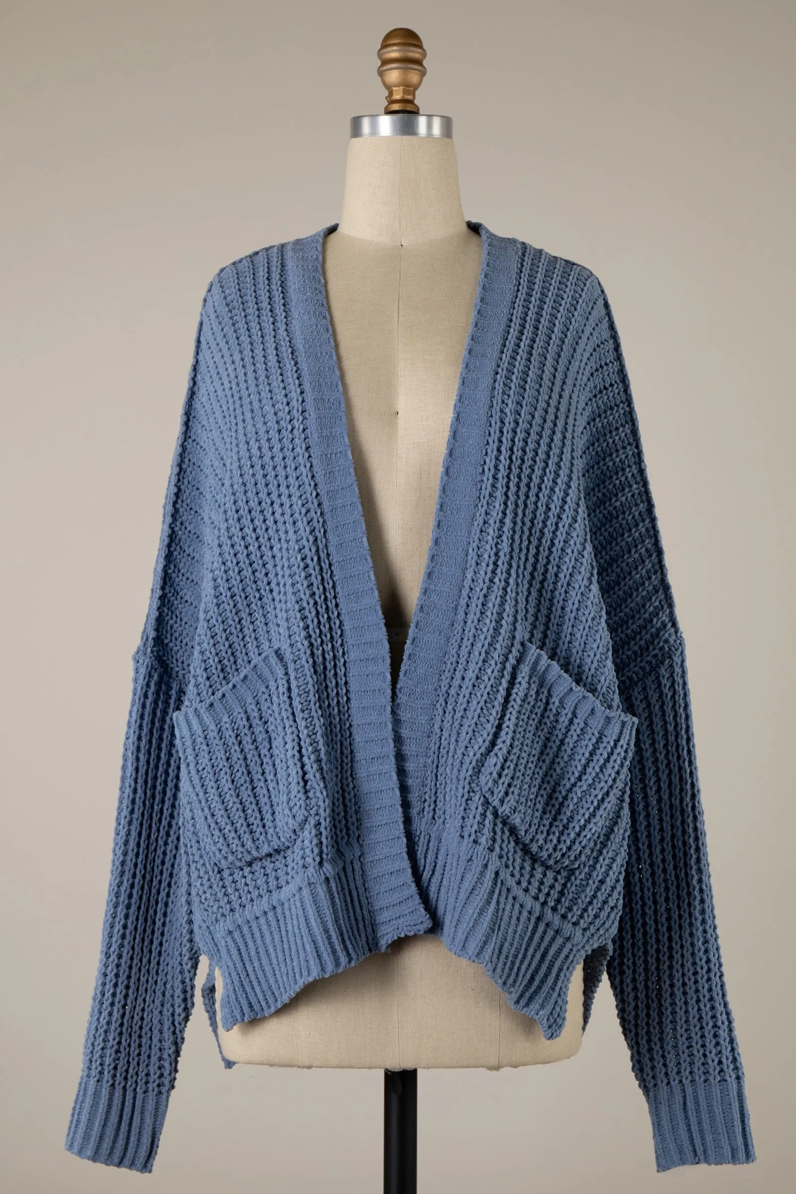 LONG SLEEVE CABLE KNIT CARDIGAN 1 PACK
