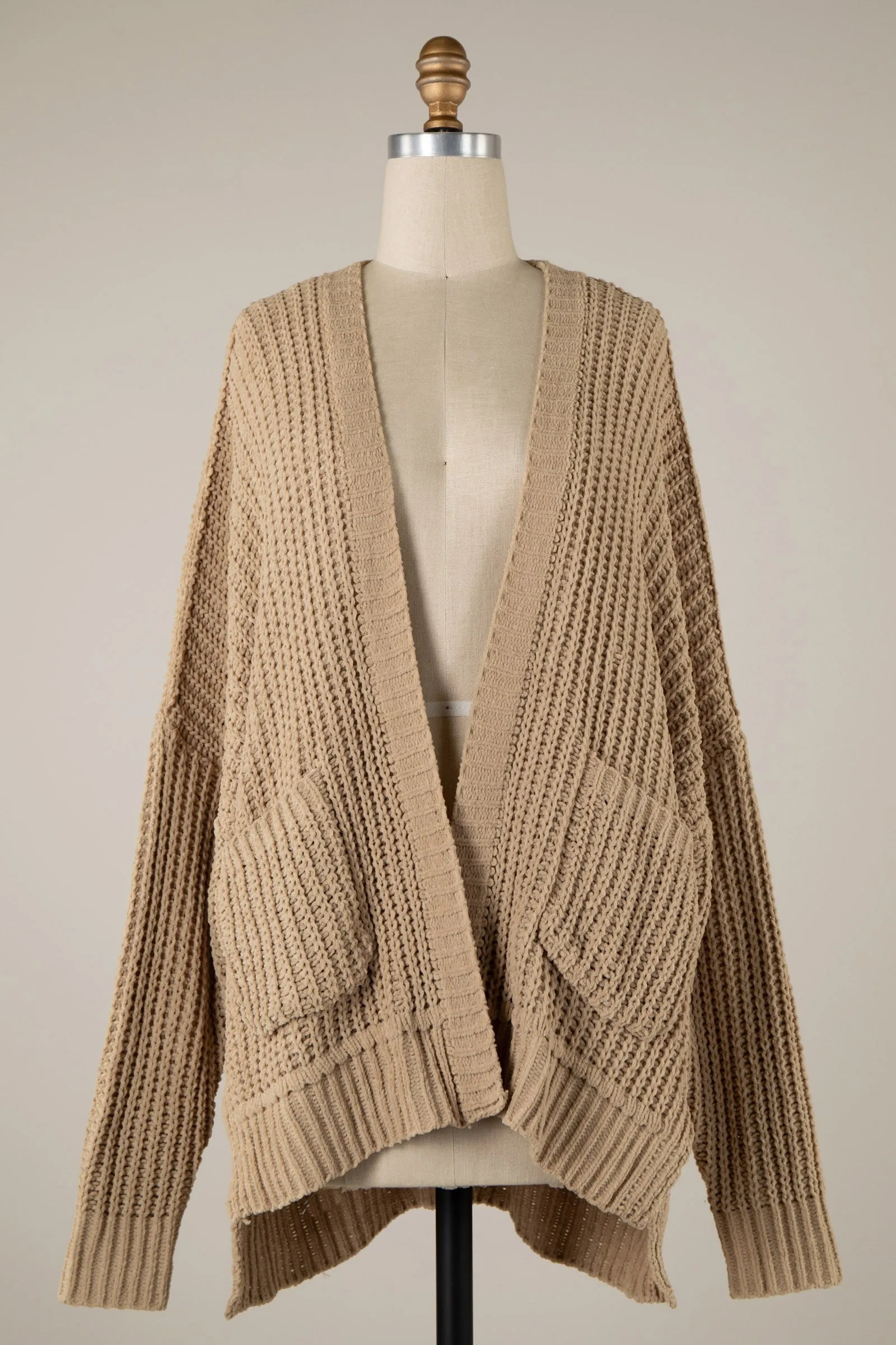LONG SLEEVE CABLE KNIT CARDIGAN 1 PACK