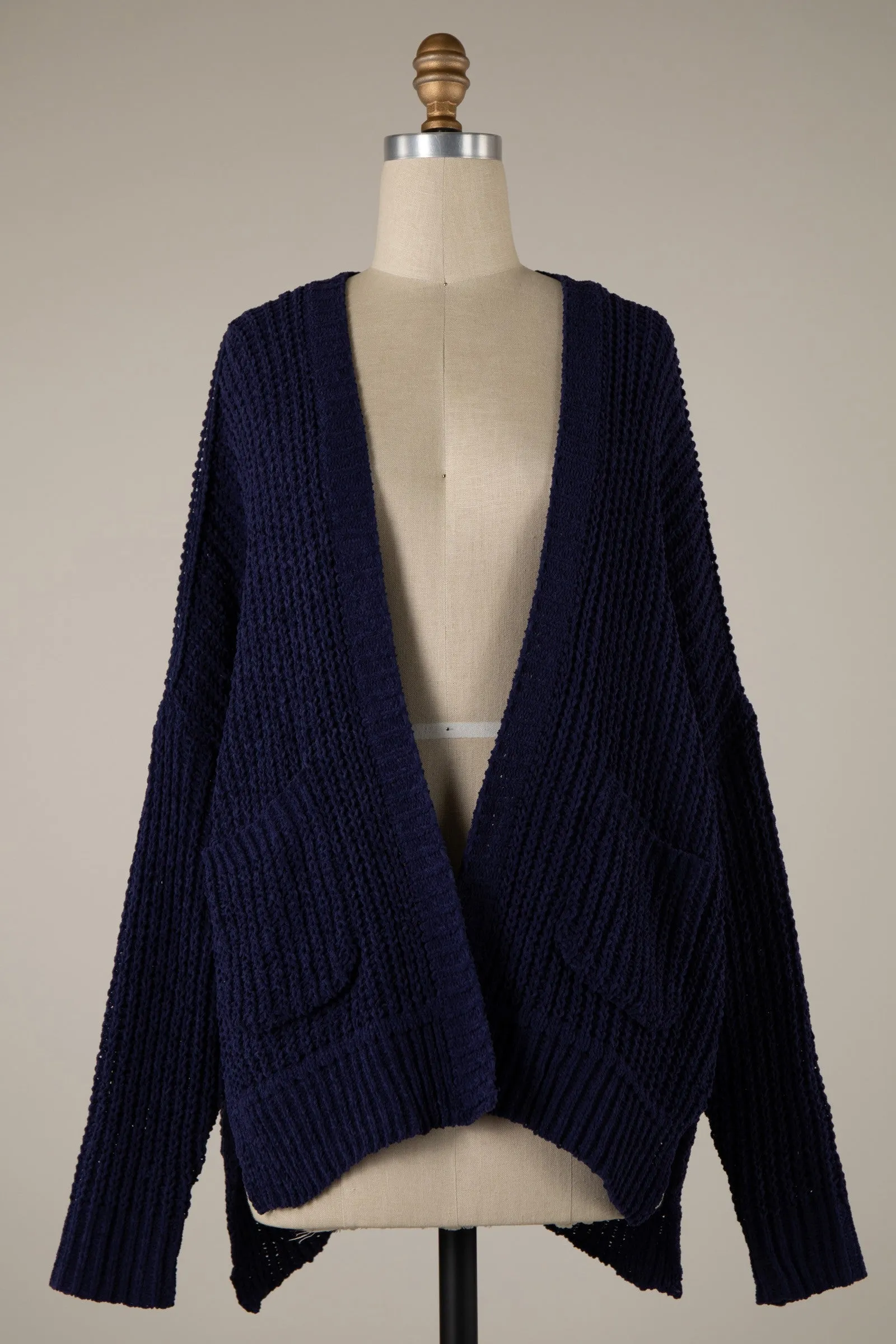 LONG SLEEVE CABLE KNIT CARDIGAN 1 PACK
