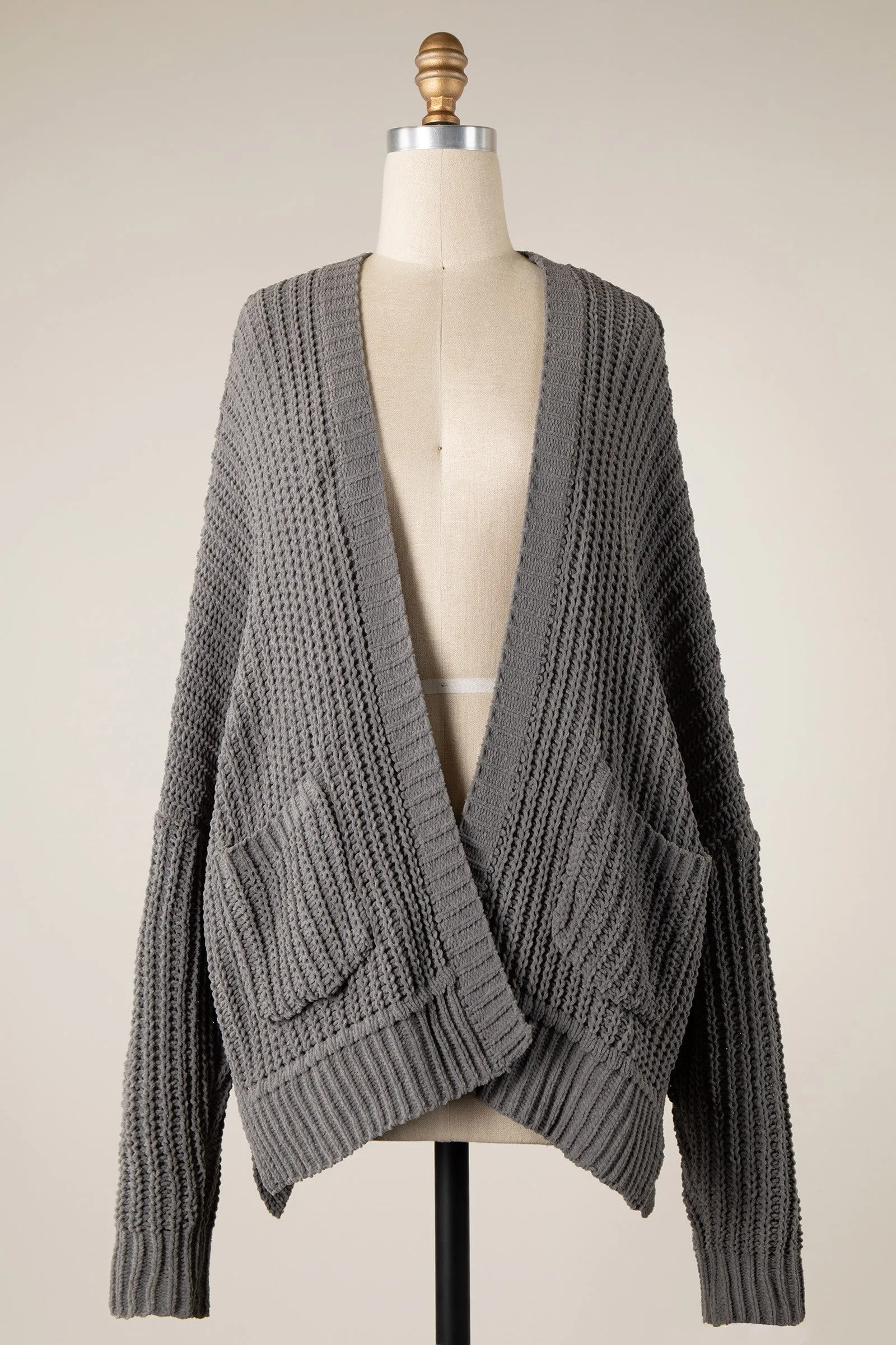 LONG SLEEVE CABLE KNIT CARDIGAN 1 PACK