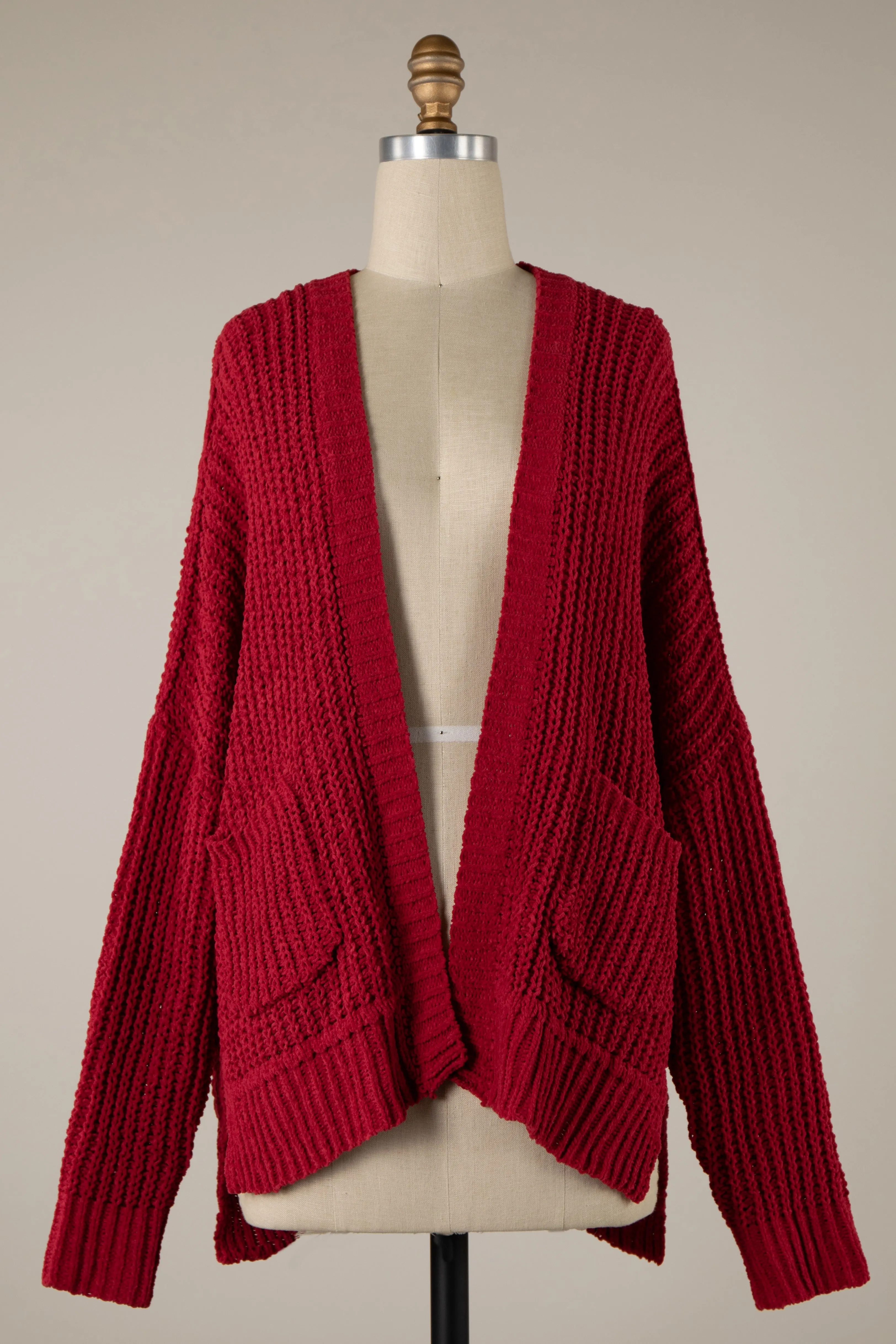 LONG SLEEVE CABLE KNIT CARDIGAN 1 PACK