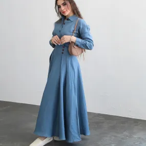 Long Sleeve Linen Shirt and Maxi Skirt: A Classic Duo