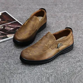 Men's Summer Casual Leather Flat Shoes