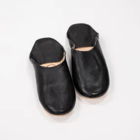 Moroccan Babouche Slippers, Black