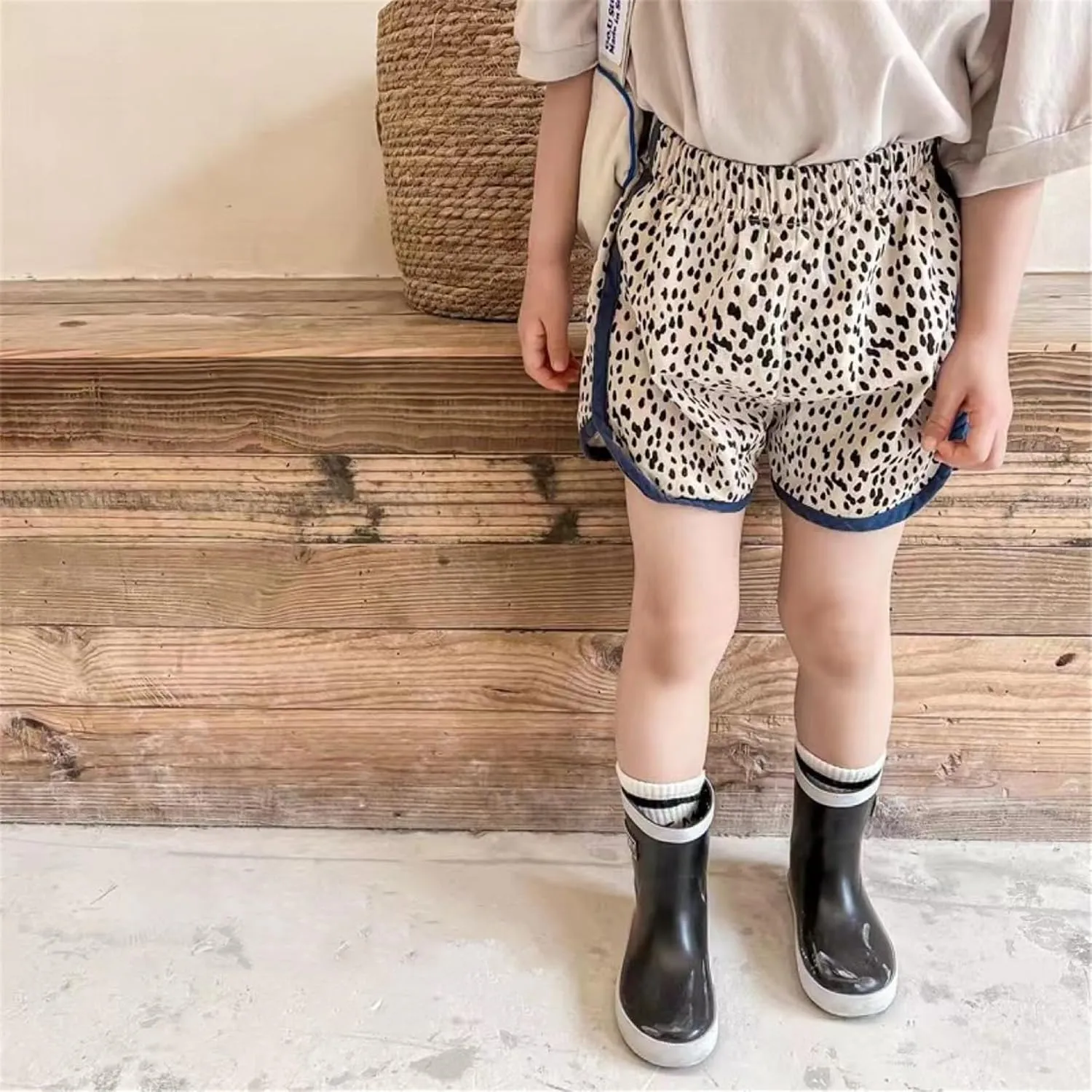 Mud Kingdom Girls Leopard Shorts Loose Elastic Waist with Drawstring Summer