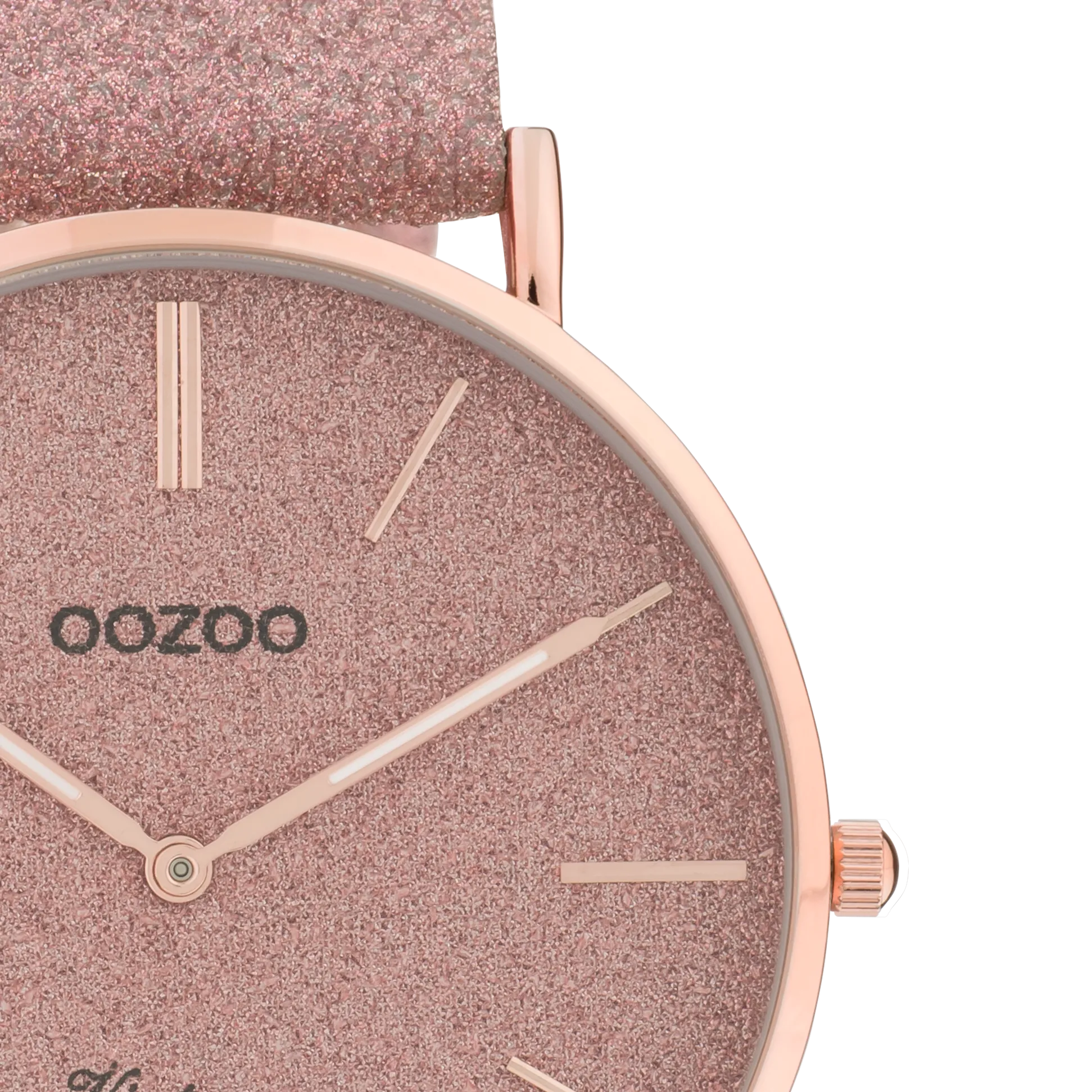 Rose gold coloured OOZOO watch with old pink leather strap - C20161