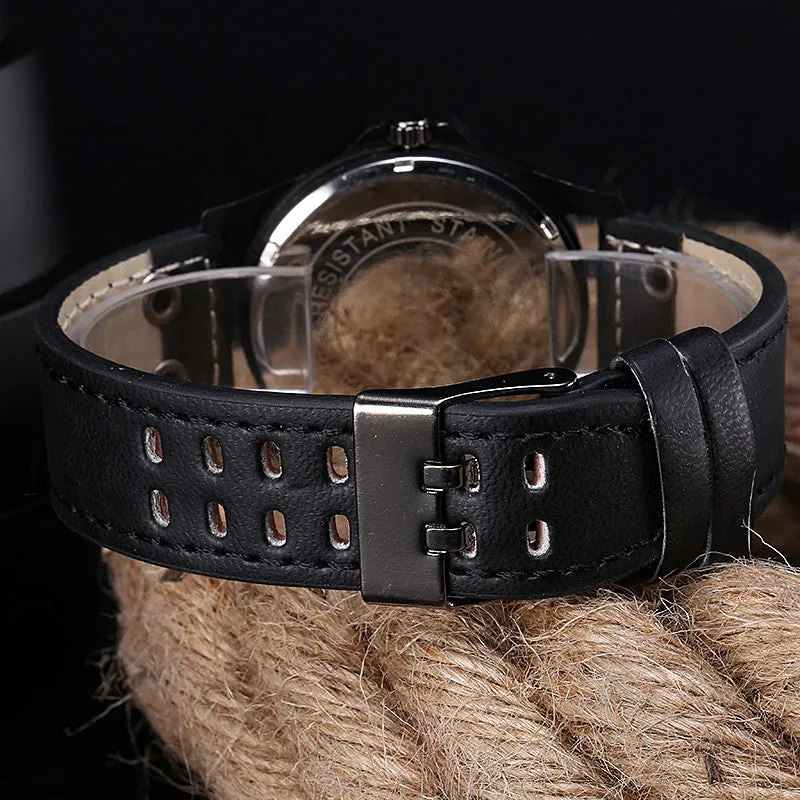 Sanwony New Arrival Vintage Classic Men's Date Leather Strap Sport Quartz Watch