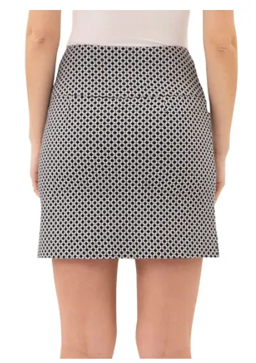 S.C. & Co. Women's Comfortable Stretch Double Wraparound Skort BLACK/WHITE