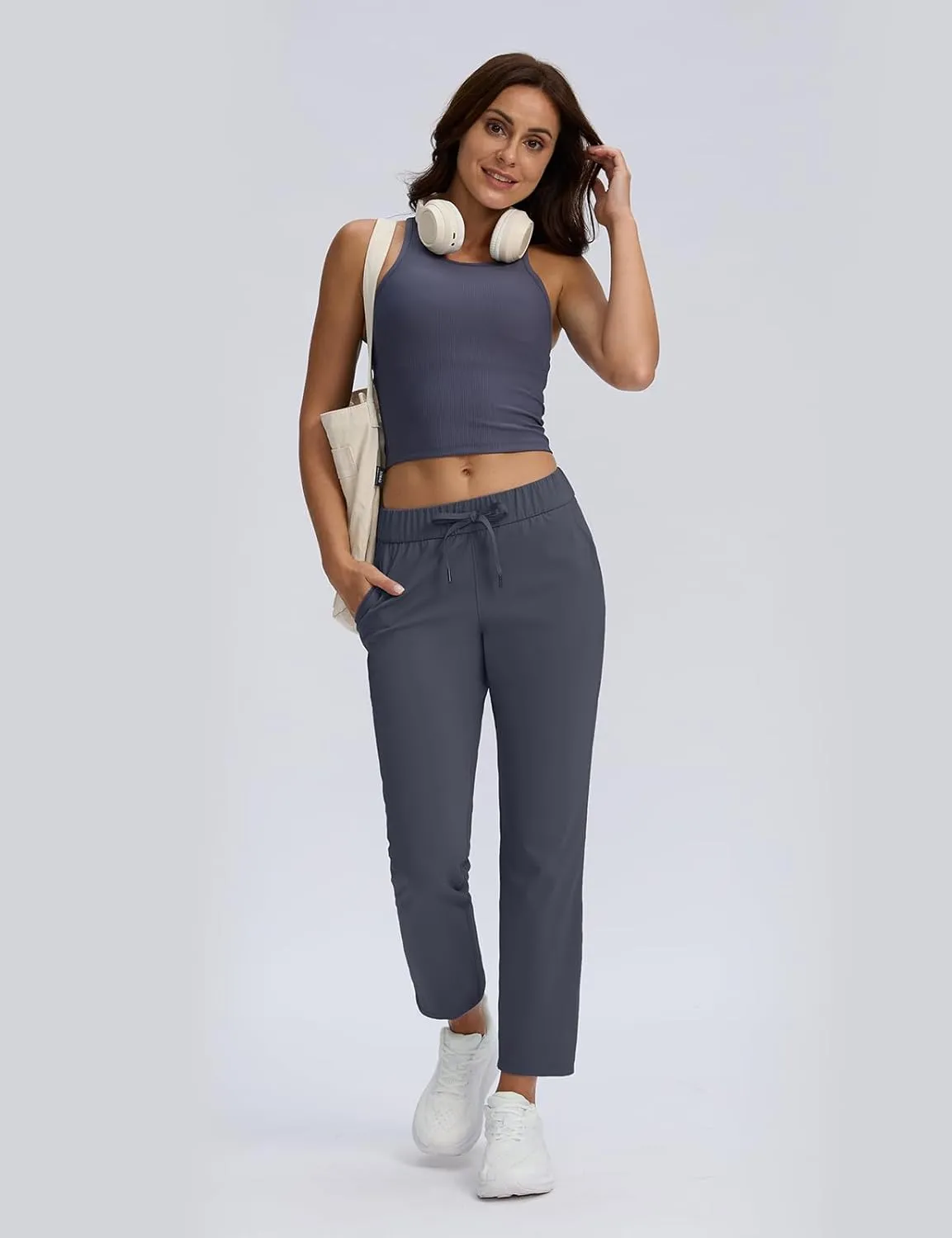 Seamaid Women's Golf Pants with Pockets 7/8 Stretch Travel Ankle Pants for Casual Athletic