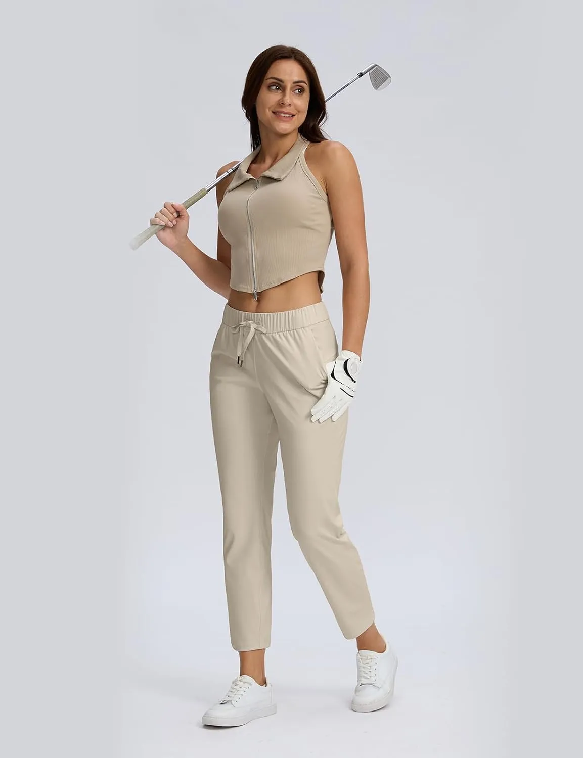 Seamaid Women's Golf Pants with Pockets 7/8 Stretch Travel Ankle Pants for Casual Athletic