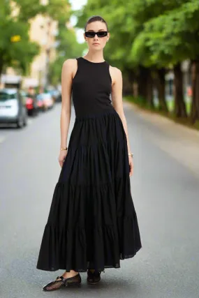 Shirred Ruffle Tiered Skirt
