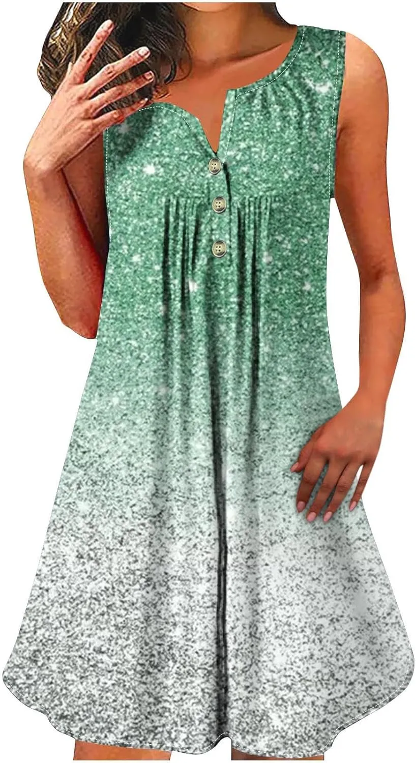 Sleeveless Women's Summer Dresses Aline Mini Dress Swing Dress Patterned Casual Dress Vacation Beach Dress