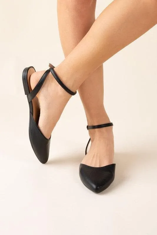 SODA Linden-S Ankle Strap Flats