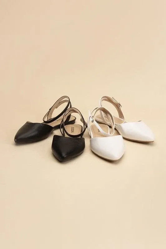 SODA Linden-S Ankle Strap Flats
