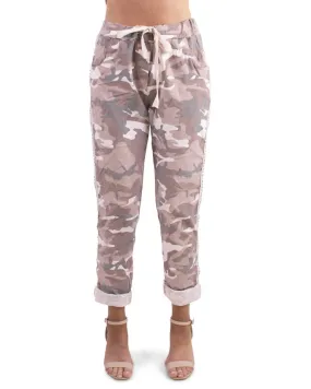 Stretch Camo Pants In Pale Pink | Pale Pink