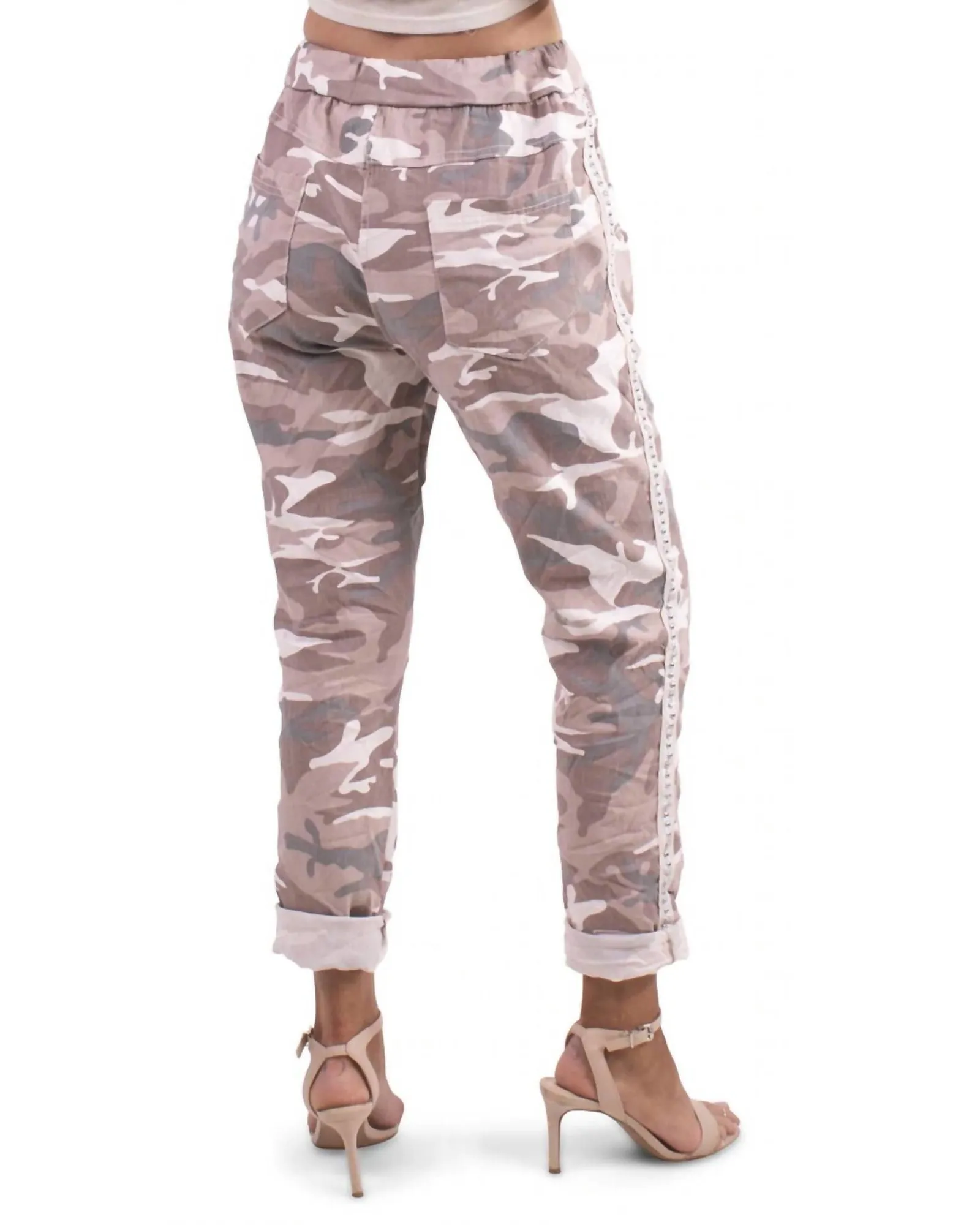 Stretch Camo Pants In Pale Pink | Pale Pink