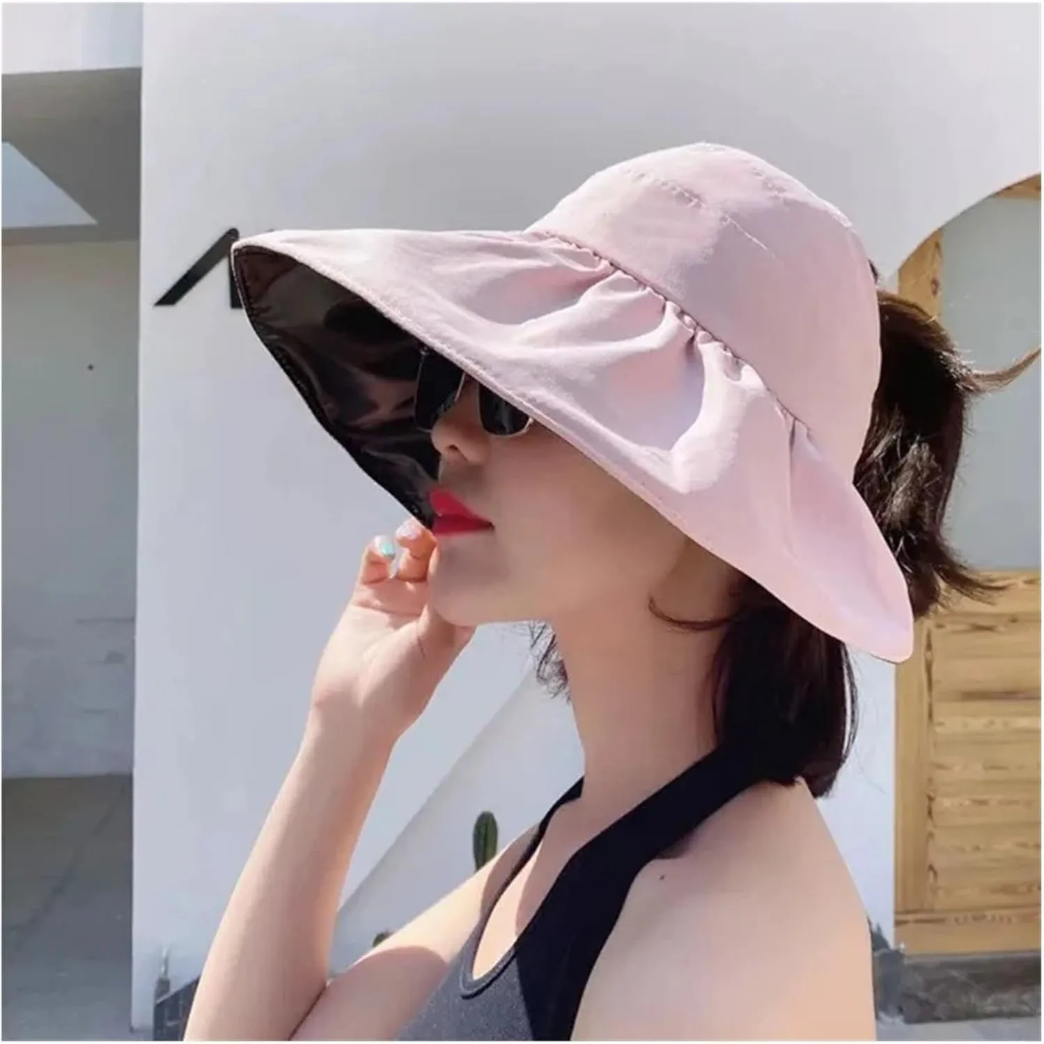Topee Summer Empty Top Wide Brim Sun Hat Women Summer Helmet