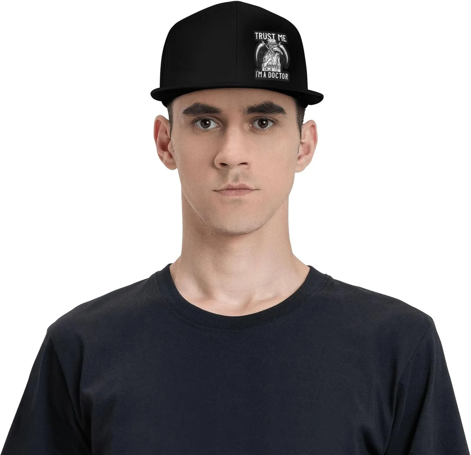 Trust Me I'm A Doctor I Medieval Plague Doctor Flat Bill Visor Classic Snapback Hat Adjustable Brim High Top Baseball Cap