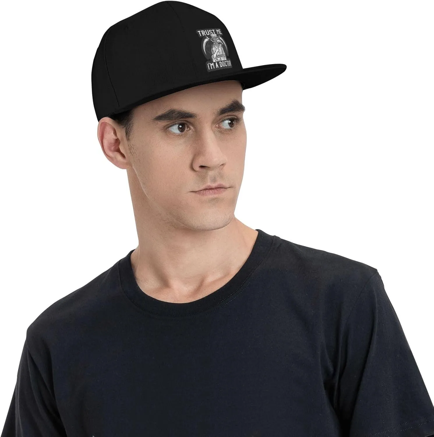 Trust Me I'm A Doctor I Medieval Plague Doctor Flat Bill Visor Classic Snapback Hat Adjustable Brim High Top Baseball Cap