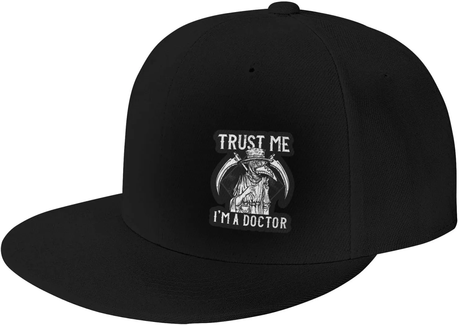 Trust Me I'm A Doctor I Medieval Plague Doctor Flat Bill Visor Classic Snapback Hat Adjustable Brim High Top Baseball Cap