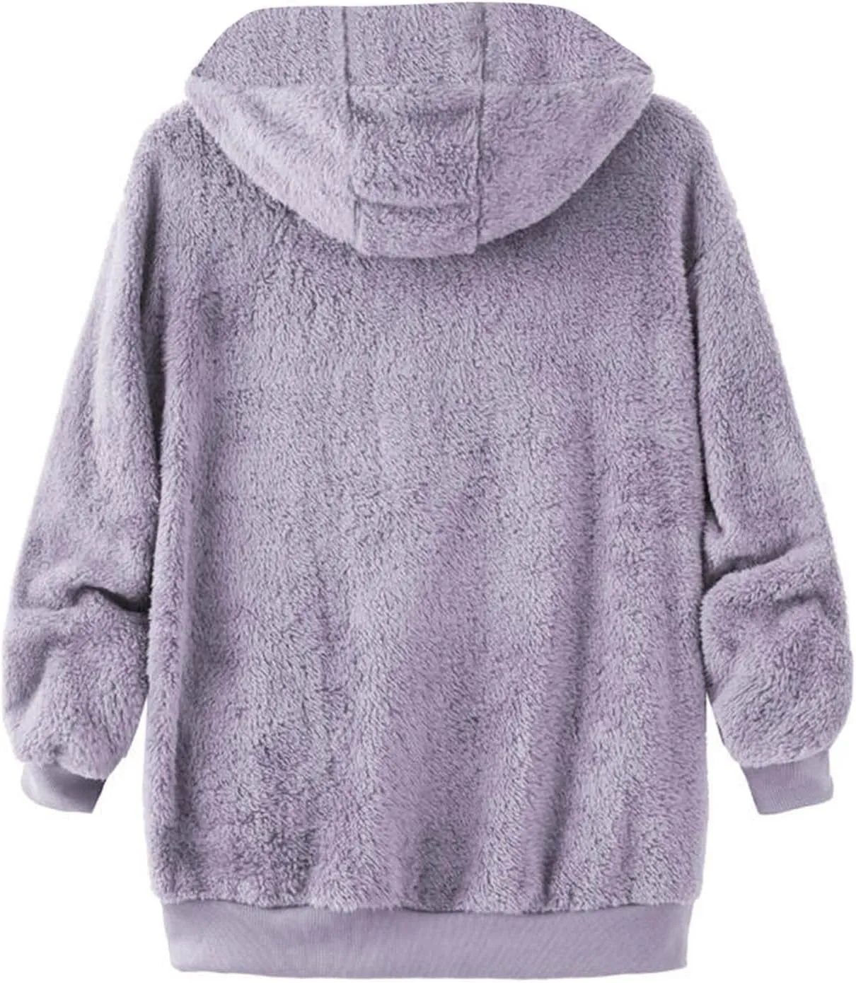Winter Hooded Fuzzy Fleece Jackets for Women Warm Cozy Soft Oversized Fluffy Zip Up Sherpa Cardigan Coats Outerwear