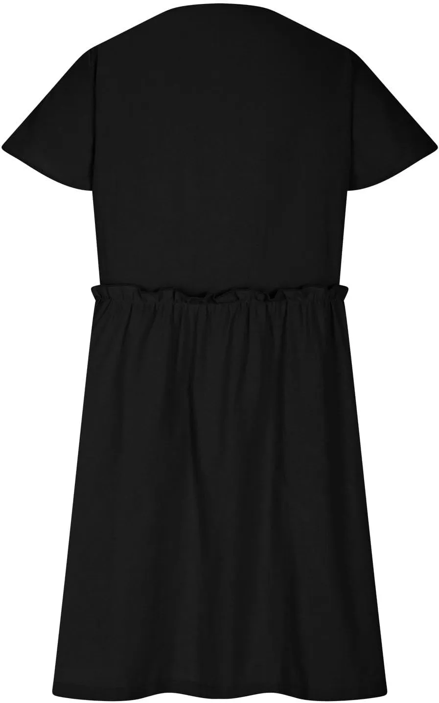 Womens 2025 Midi Dress V Neck Beach Wedding Guest Linen Dress Lightweight Breathable Solid Color Summer Outing Dress
